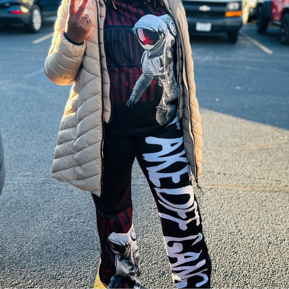 Black Graphic Sweatsuit